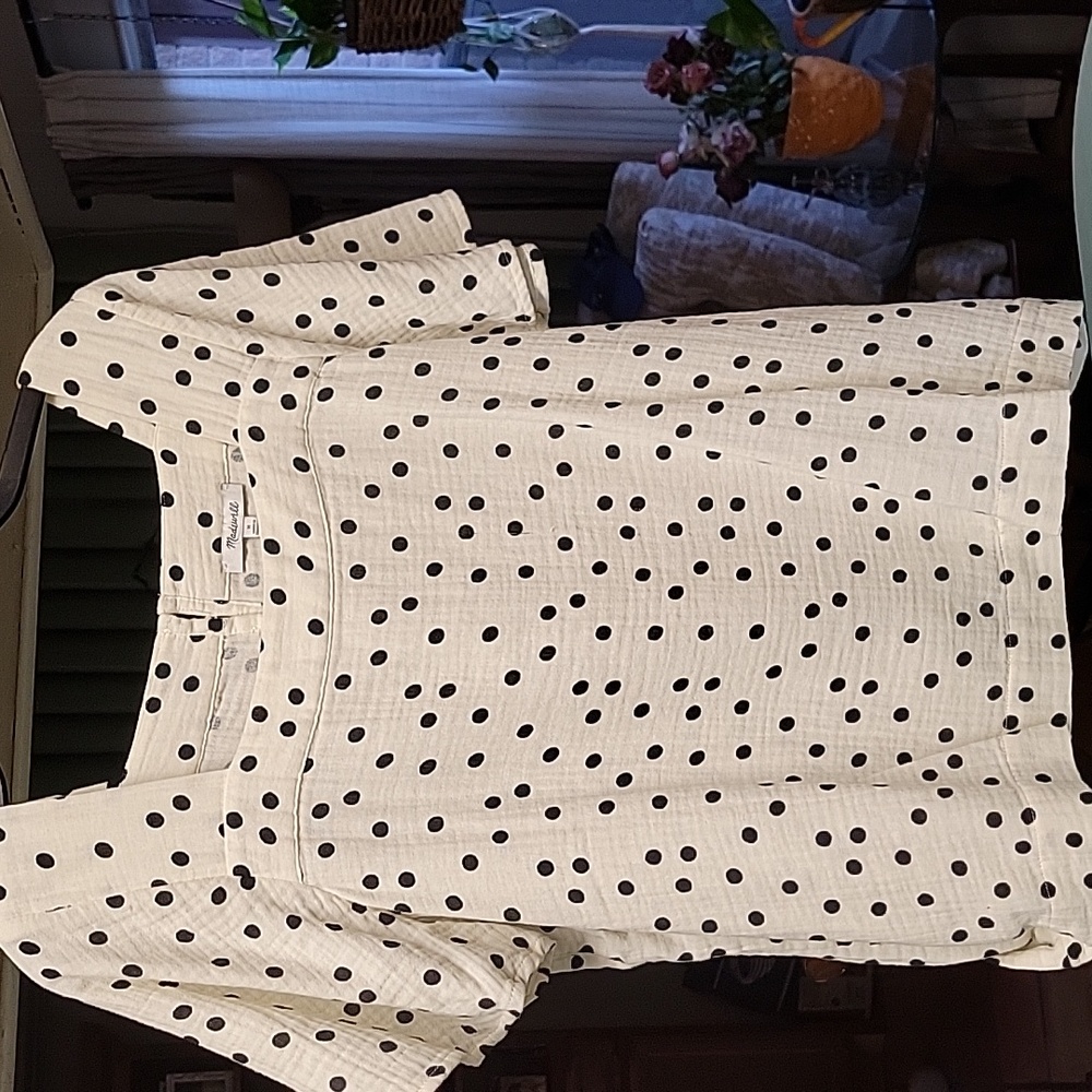 NWT Madewell polka-dot cotton top.